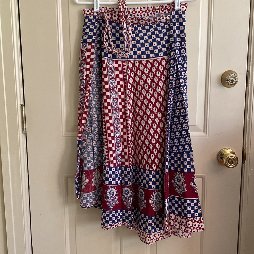 Boho Vintage Wraparound Skirt - Picture 2 of 4